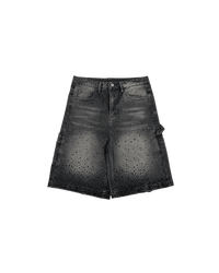 INYAHWEH Rhinestone Denim Shorts - Shorts - INYAHWEH faith-based fashion brand
